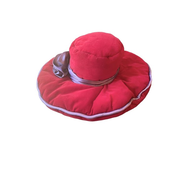 Red Hat Society Red Purple Tabletop Hat Decor Soft Pillow - Picture 2 of 5